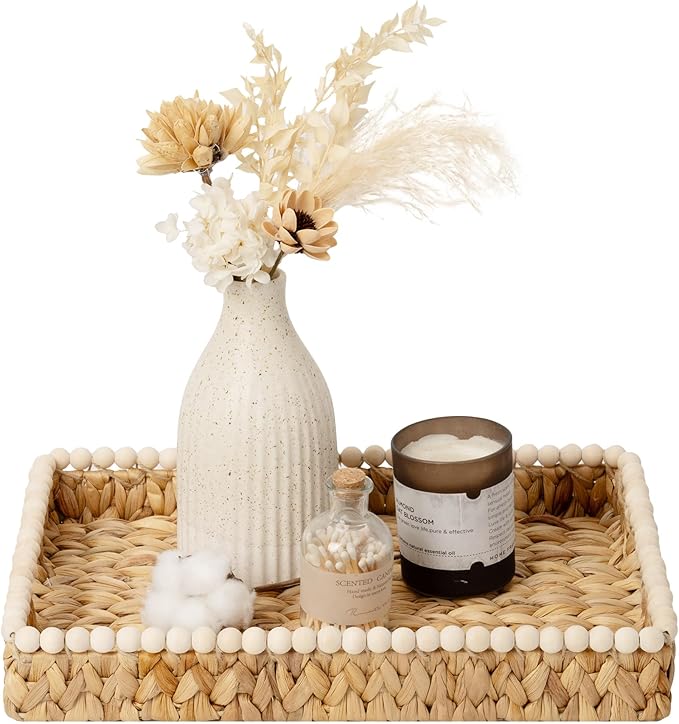 StorageWorks Decorative Trays for Home Decor, Wicker Coffee Table Tray | by StorageWorks