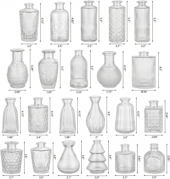 Glass Bud Vases Mini Flower Vase Small Vintage Vases - Image 2