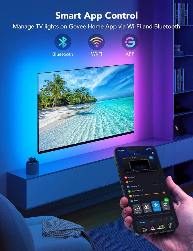 Govee TV LED Backlight, RGBIC Smart LED Strip Lights - Image 4