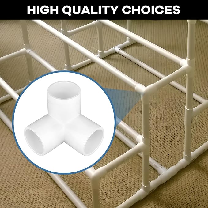 12-Pack 3 Way PVC Fittings 3/4 Inch, Furniture Grade PVC Pipe Connector Elbow - Image 7