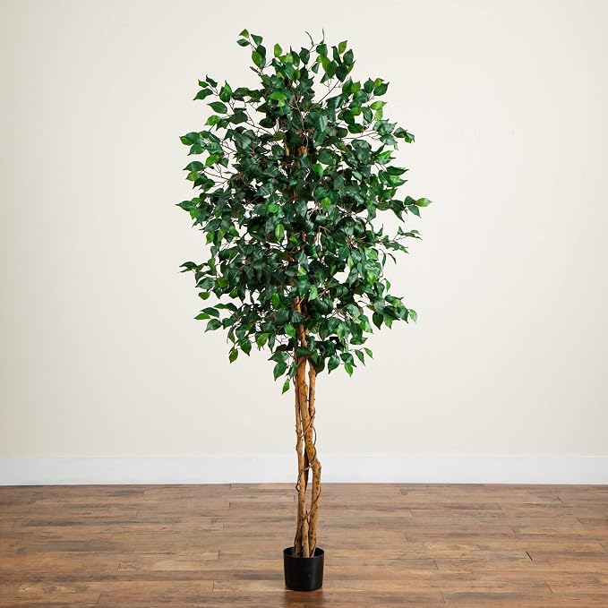 Nearly Natural 74 in Triple Trunk Artificial Ficus Tree - Image 4