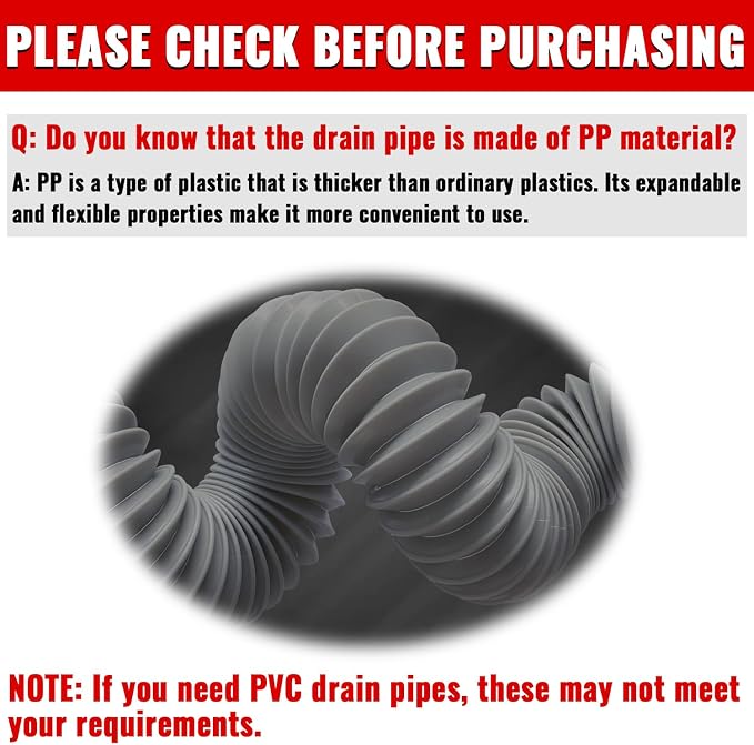 VIVIDA 1-1/2" Sink Drain P Trap, Flexible Kitchen Sink Pipe - Image 4