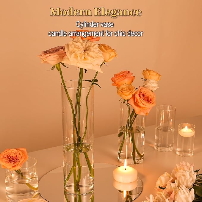 12pcs 12 Inch Clear Glass Cylinder Vases - Image 8