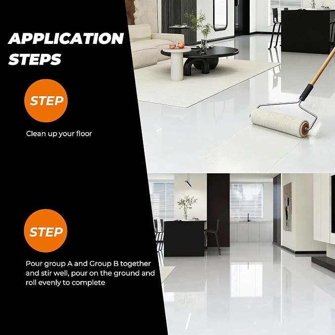 Floor Paint, Indoor Epoxy Floor Coating Kit, 2 Pounds, Household Tile Color - Image 2