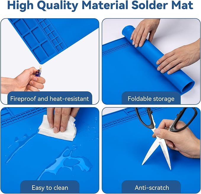 Kaisi Extra Large Soldering Mat, 932°F Heat Resistant Silicone Solder Mat - Image 6