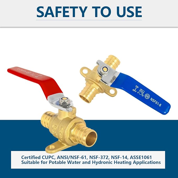 2PACK GUOFIS 3/4" PEX Crimp Full Port Ball Valve - Image 2
