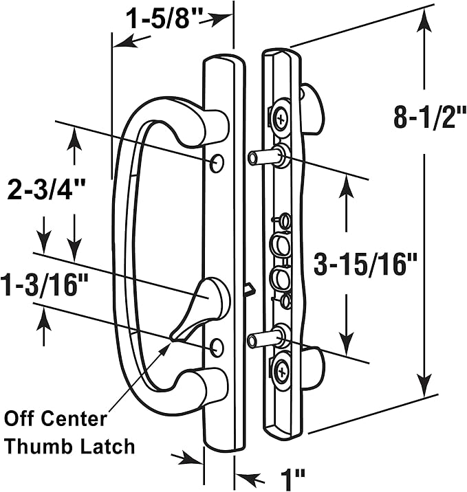 ACEPLANET Offset Position Non-Keyed Sliding Patio Door Handleset - Image 2