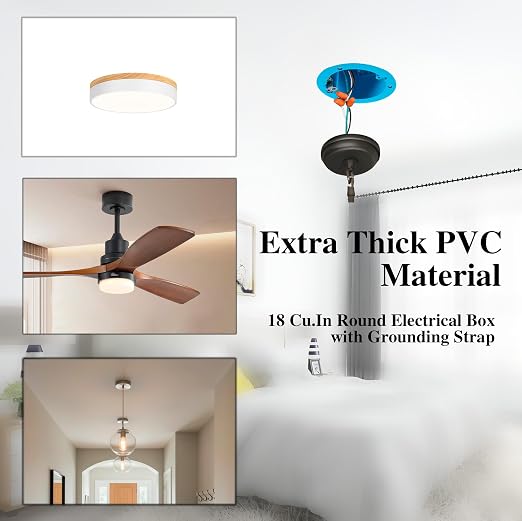 6 Pack 1 Gang PVC Blue Round Ceiling Electrical Box, Old Work, 4.25" Dia - Image 6