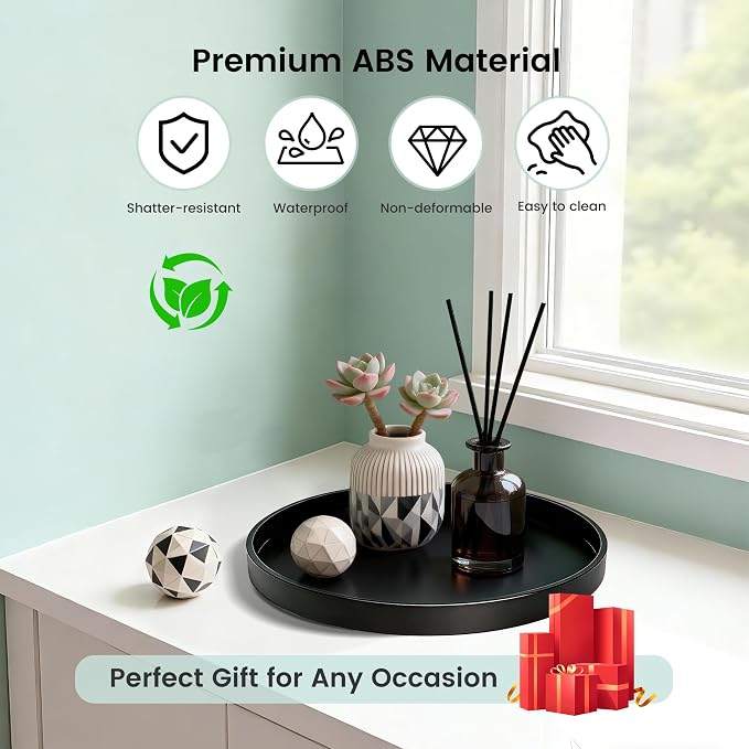 2 Pack 11" Bathroom and Vanity Tray, ABS Bathroom Counter Organizer, Coffee - Image 5