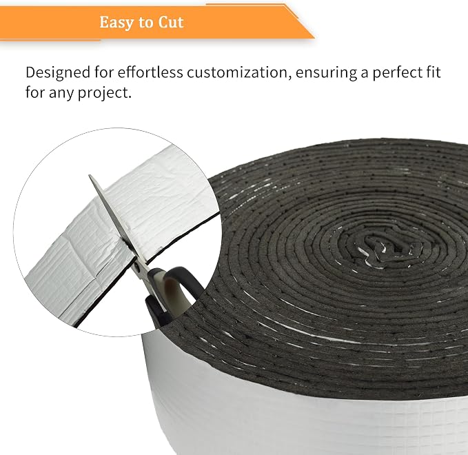 DOBTIM Foam Foil Pipe Insulation Wrap 4 in x 32 ft, Reflective Foil Insulation - Image 4