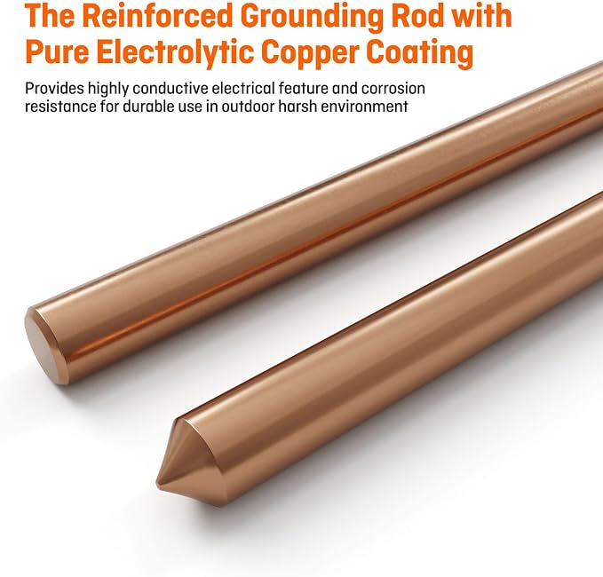 3Ft Ground Rod 1/2" Copper Clad Grounding Rod - Image 3