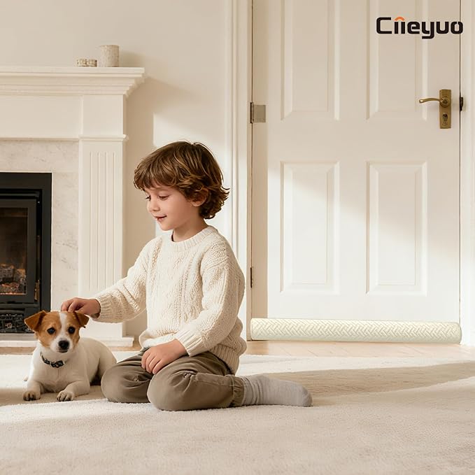Ciieyuo Velvet Under Door Noise Stopper Draft Blocker, door noise, cold air - Image 3
