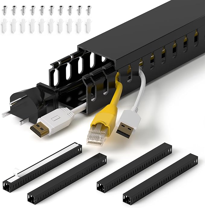 1.4"H x 1.6"W Cable Raceway, 66in Under Desk Wire Management Channel, 16.5in by ZhiYo