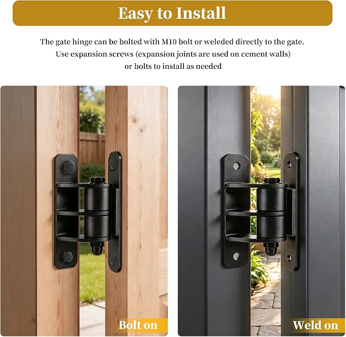 Heavy Duty Gate Hinges, 1100 Lbs Capacity and Sealed Built-in Ball Bearings | - Image 5