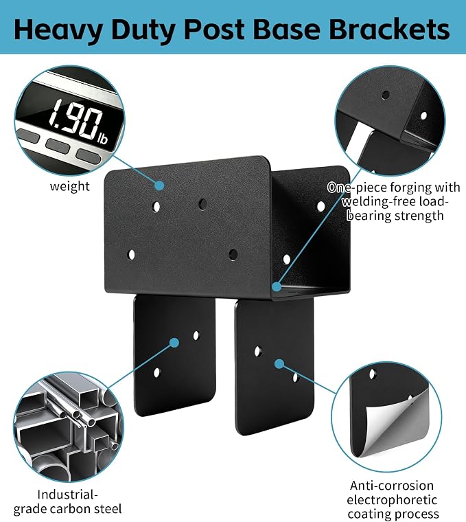 2 Pack 4x4/4x6 Heavy-Duty Post Bracket - Image 3