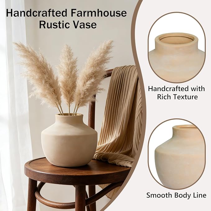 5.5 Inch White Ceramic Vase, Small Flower Vase - Image 4