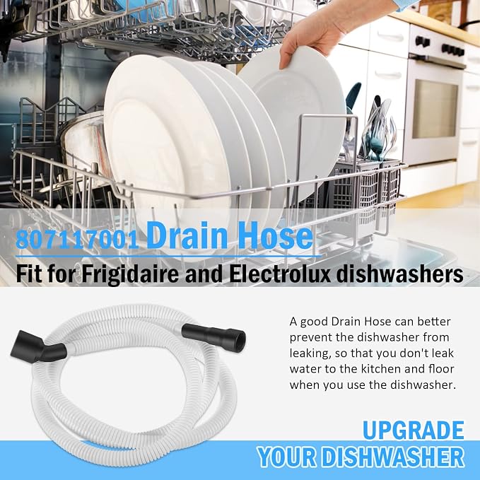 807117001 Drain Hose for Frigidaire and Electrolux dishwashers, Replace - Image 2