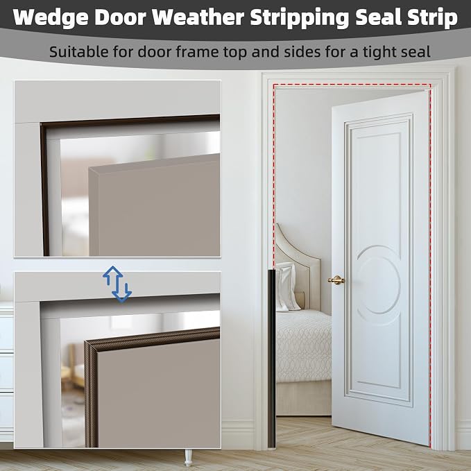 2Pcs×196" Wedge Weather Stripping Door Seal - Image 6