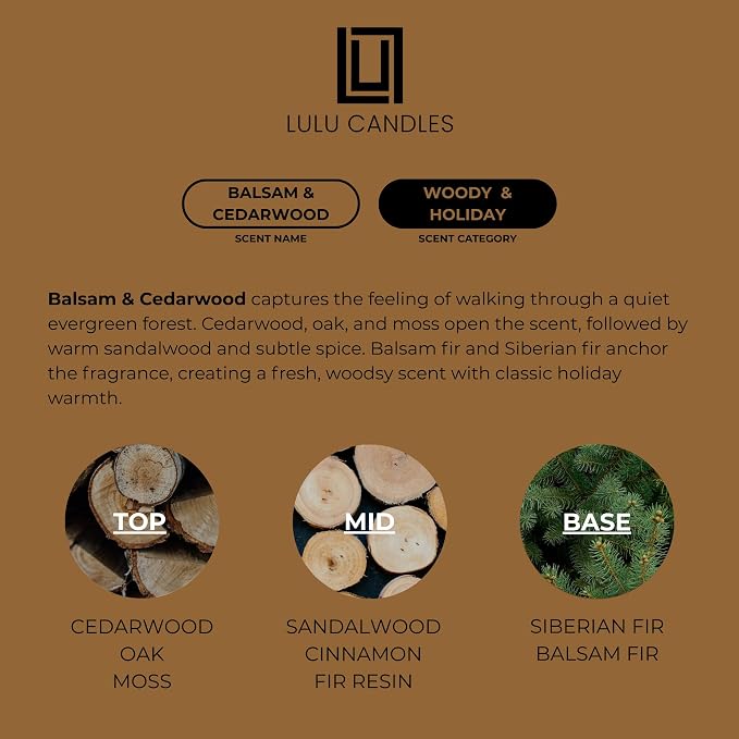Lulu Candles | Balsam & Cedarwood | Smells Like Fresh Fir | Luxury Scented Soy - Image 3