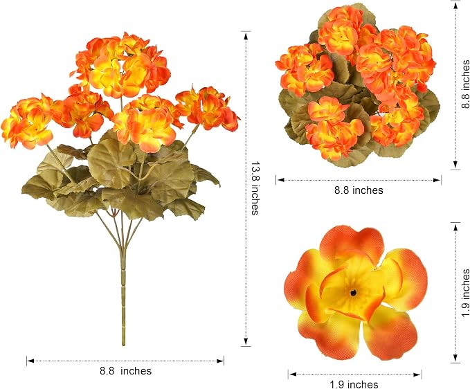 Fake Geraniums Artificial Flowers - Image 6