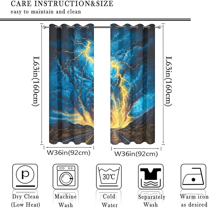 Fantasy Lightning Road Blackout Curtains - Image 2