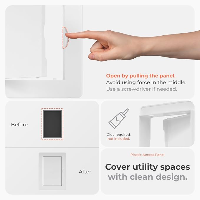 4x6 Inch White Access Panel for Drywall – ABS Plastic Square Wall, Ceiling - Image 3