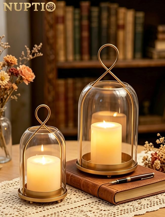 NUPTIO Glass Lanterns Decorative Outdoor, Table Centerpiece - Image 7