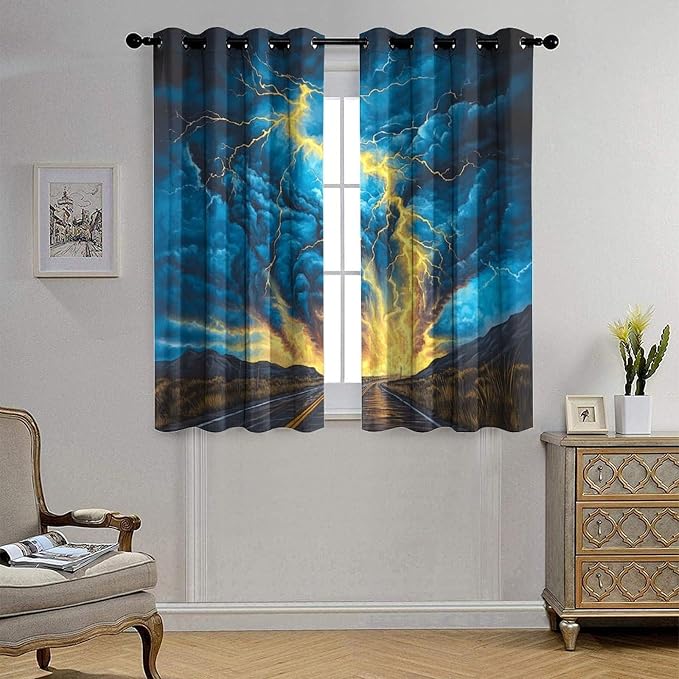 Fantasy Lightning Road Blackout Curtains - Image 3