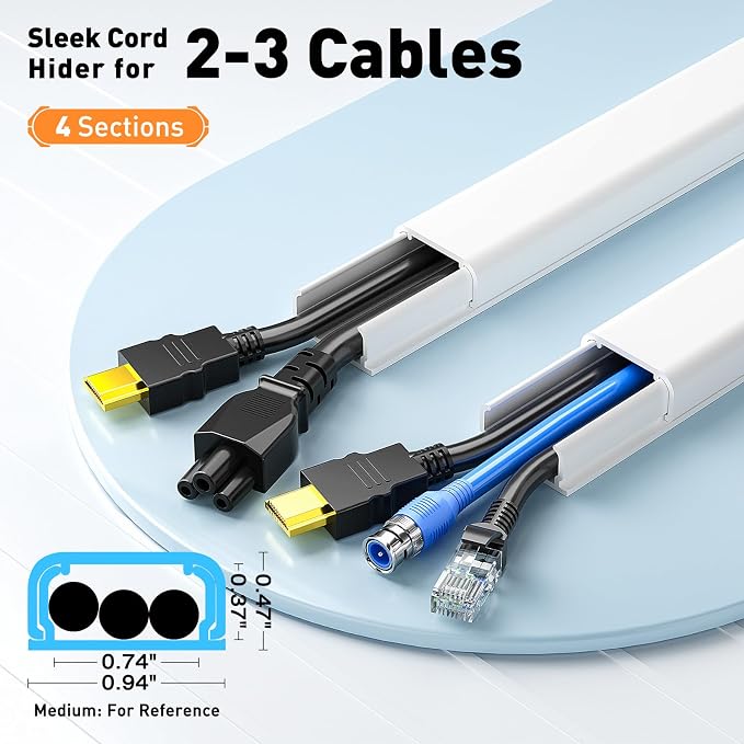 Delamu TV Cord Hider, Cord Covers - Image 2