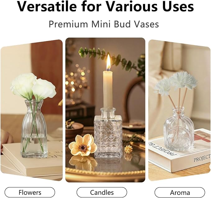 Glass Bud Vases Mini Flower Vase Small Vintage Vases - Image 5