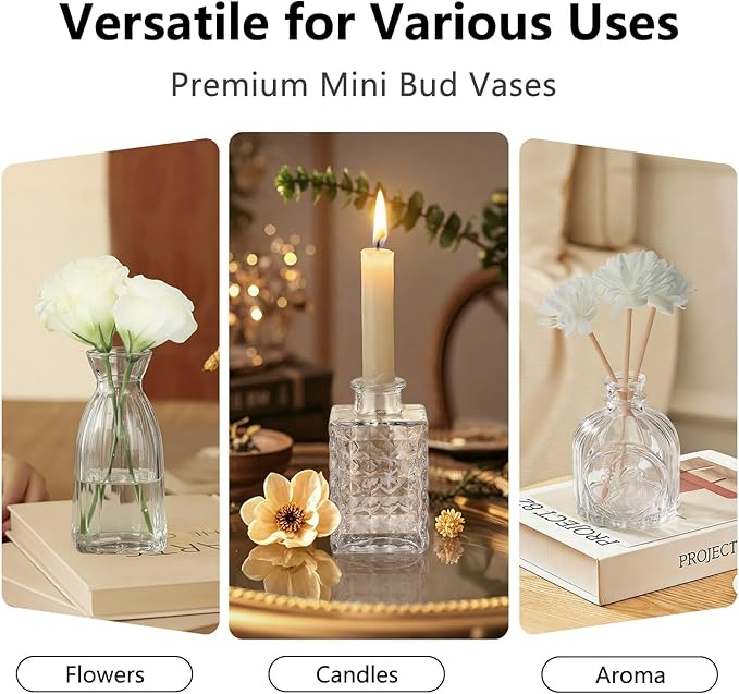 Glass Bud Vases Mini Flower Vase Small Vintage Vases - Image 5