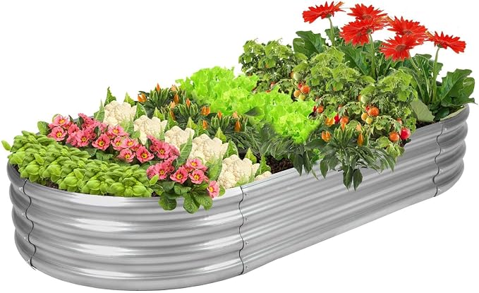 Rakukiri Raised Garden Bed GRS Certified Galvanized Planter Box Outdoor by RaisedGardenBed