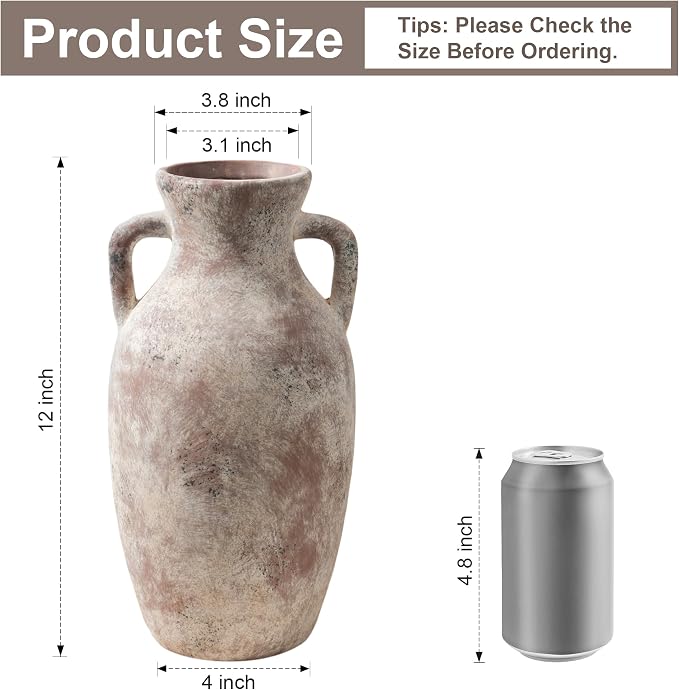 Ceramic Flower Vase with Handles - Image 2