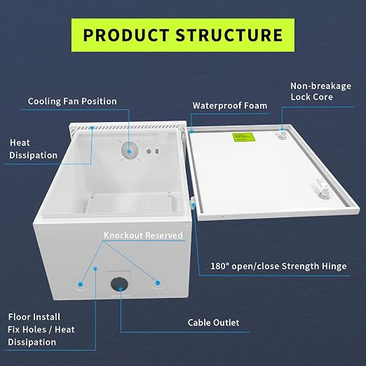 Metal Nema Enclosure with Fan Vented, Mount Track Electrical Box 20X24X12 | - Image 8