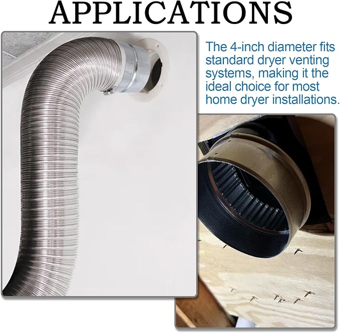 4 Inch Galvanized Metal Vent Duct Connector, Dryer Pipe Connection | - Image 7
