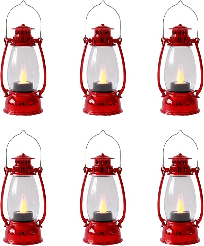 Mini Red Lanterns for Christmas Decor, Lightweight Portable Small LED Lanterns by ReperlaSpecialMiniSmallLanternDecoration
