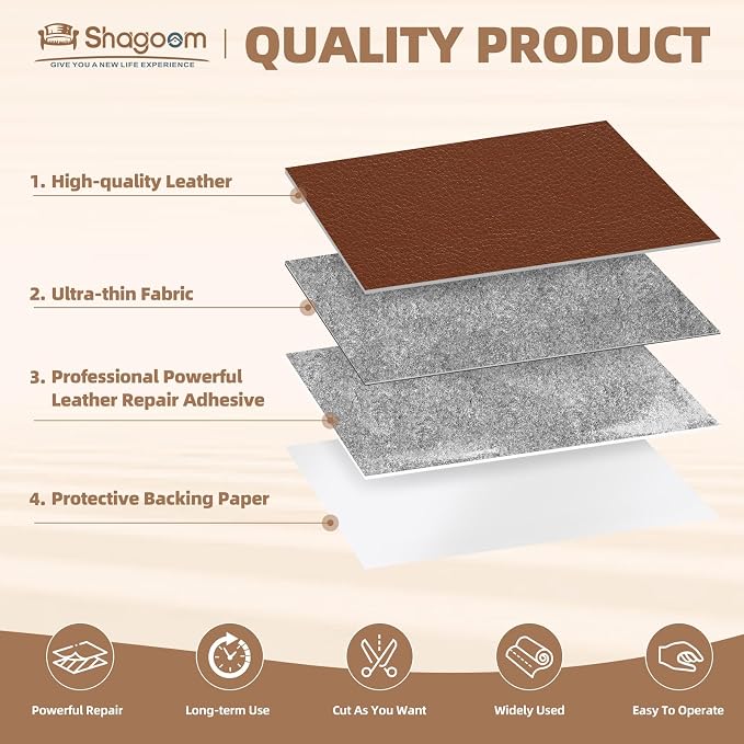 Shagoom Leather Repair Kits, Large Vinyl Repair Patch - Image 7