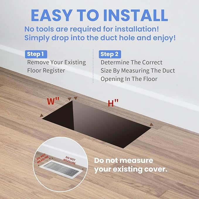 Howeall 4x14 Inches 2 Pack Heavy Duty Walkable Floor Register - Image 6