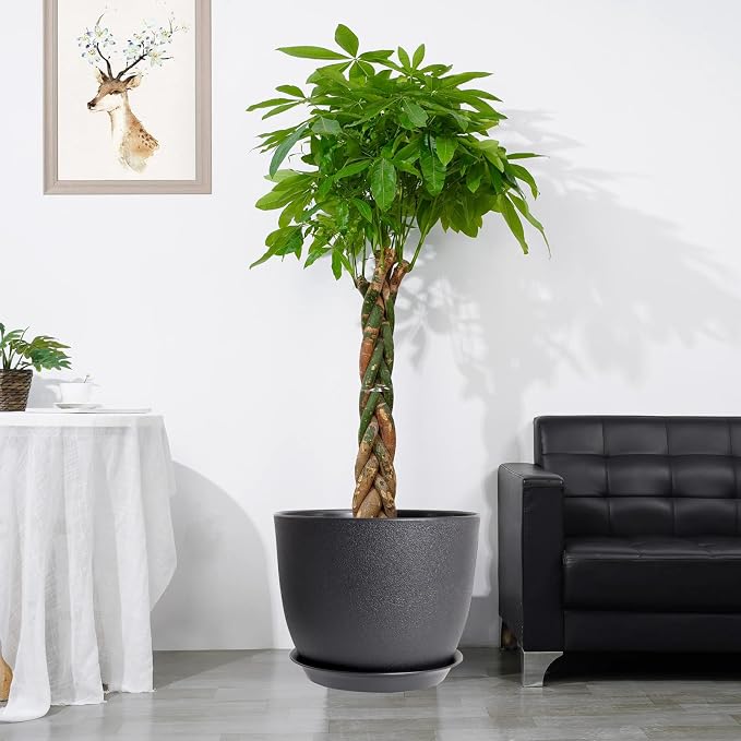 UOUZ 12inch Large Plant Pot, Modern Plastic Planter - Image 6