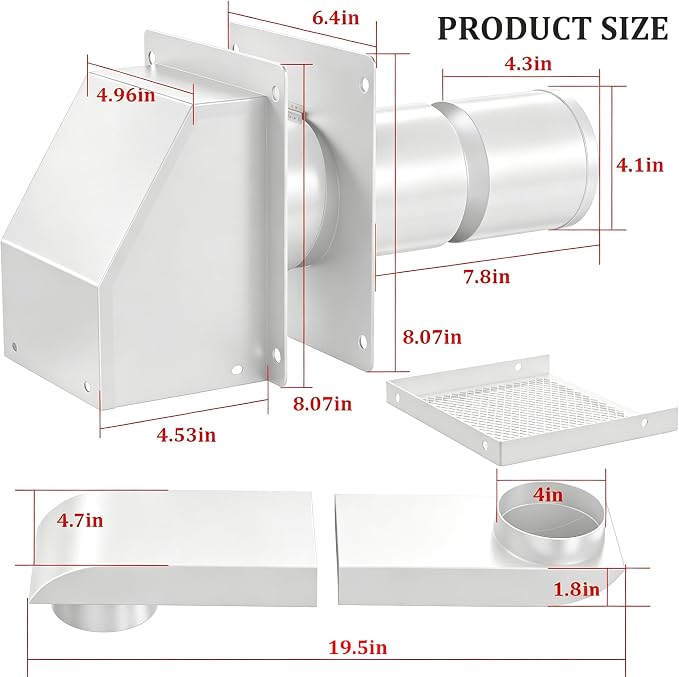 4 Inch Dryer Vent Cover Kit - Image 4