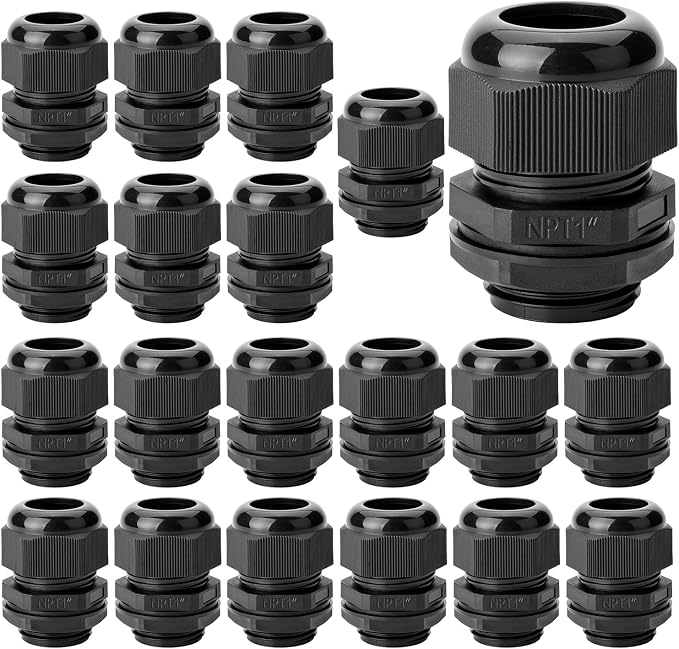 Bates- Cable Gland, 20 Pack, Nylon Strain Relief Cord Connector, Cord Grip by BatesChoice