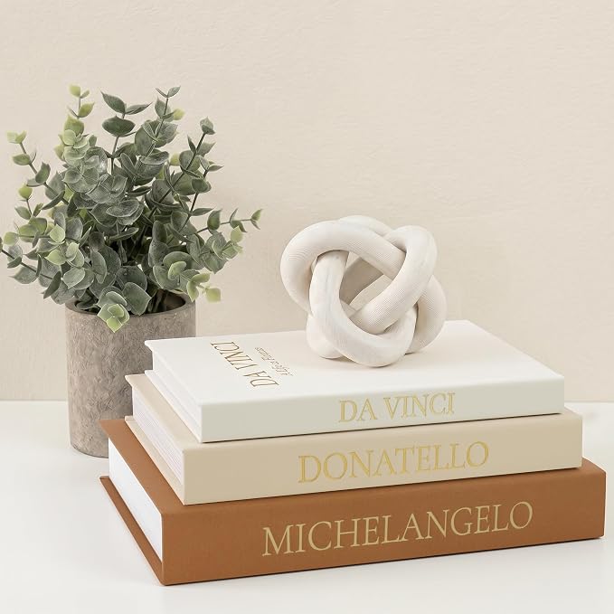 3-Piece Linen Decorative Book Box Set, Fabric Covered Fake Books by DesigntheQuietwithFveuc