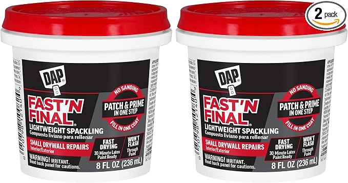 DAP Fast 'N Final Lightweight Spackling, 8 Oz by DAP