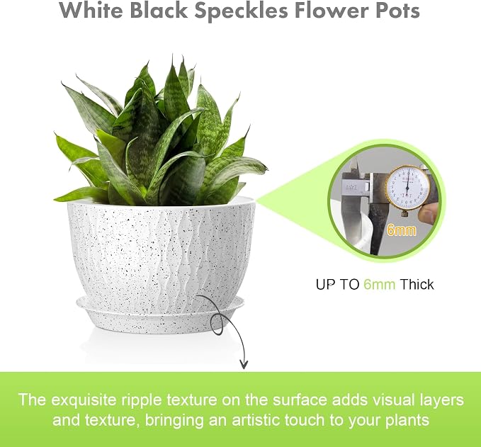 Meowell 12/10/9 inch Large Flower Pots, 3 Set Big Plant Pots - Image 3