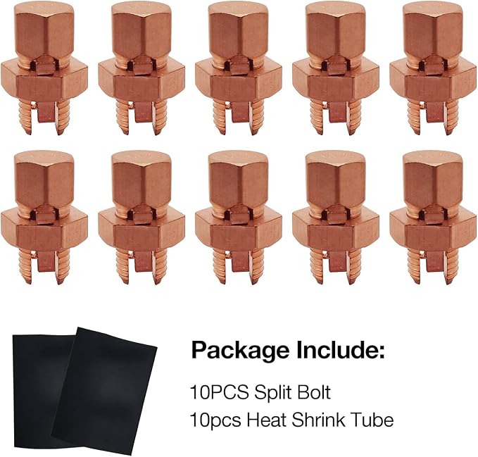 10PCS Split Bolt Connectors Copper Grounding Wire Clamps - Image 2