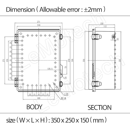 Electrical Box, IP67 Waterproof Hinged Clear Cover Stainless Steel Latch - Image 7