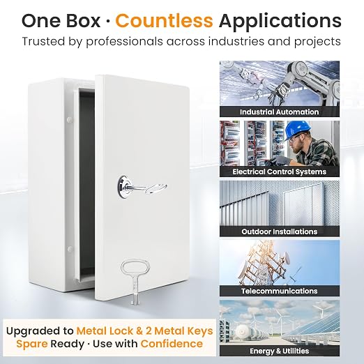 QILIPSU Metal Electrical Box IP65 Waterproof Steel Project Enclosure Lockable - Image 7