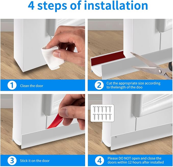 Door Draft Stopper for Bottom of Door, PVC Door Bottom Seal Strip - Image 5