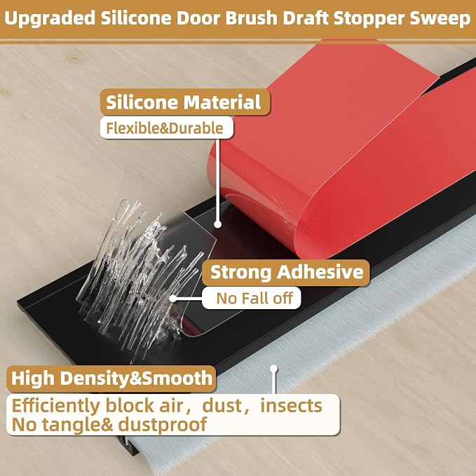 2Pack Door Draft Stopper for Bottom of Door - Image 2