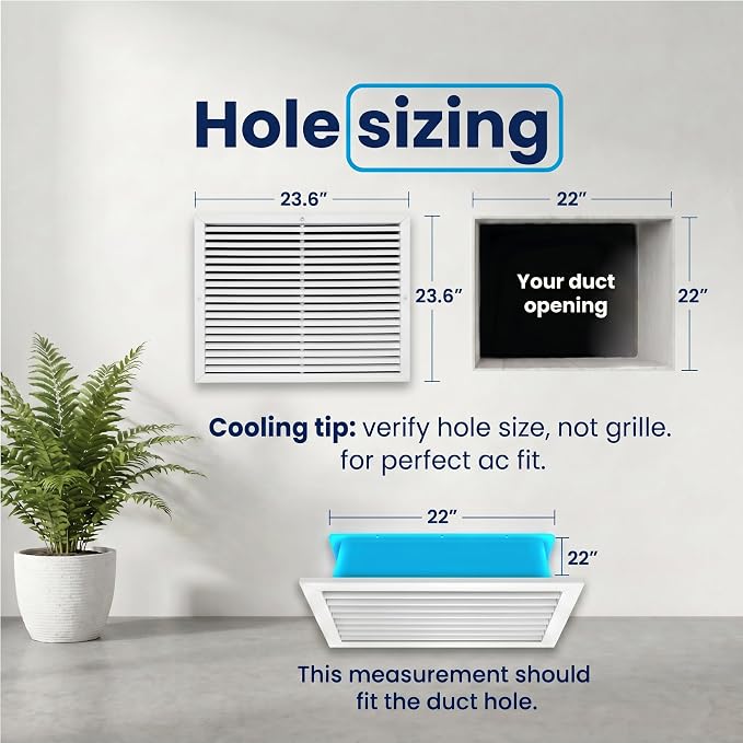 22x22 Aluminum Wall Ceiling Air Return Vent Cover HVAC Rustproof Grille - Image 3